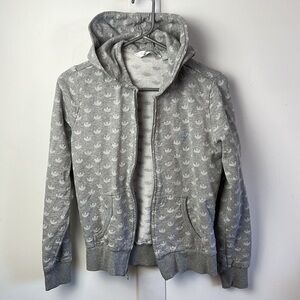 Adidas Women's Gray Logo Hoodie Jacket